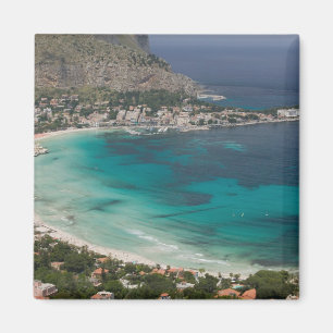 Italy, Sicily, Mondello, View of the beach from Magnet