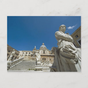Italy, Sicily, Palermo, fountain with bust and Postcard