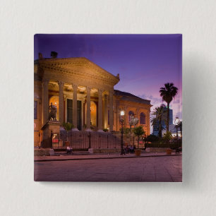 Italy, Sicily, Palermo, Teatro Massimo Opera 15 Cm Square Badge