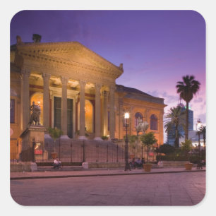 Italy, Sicily, Palermo, Teatro Massimo Opera Square Sticker