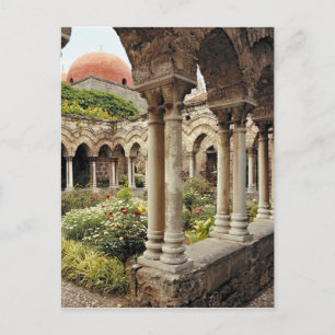 Italy, Sicily, Palermo. The cloisters survive as Postcard