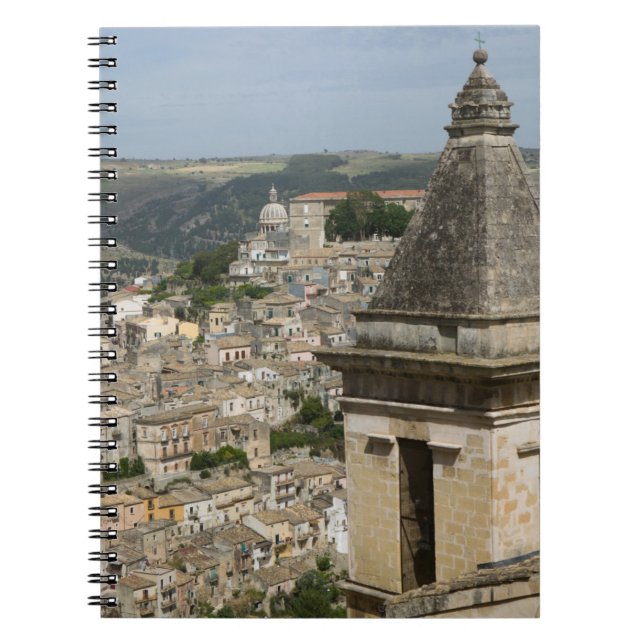 ITALY, Sicily, RAGUSA IBLA: Town View and Santa Notebook (Front)