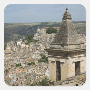 ITALY, Sicily, RAGUSA IBLA: Town View and Santa Square Sticker
