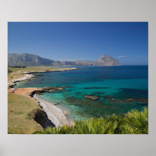 Italy, Sicily, San Vito Lo Capo, View of Gulf of Poster