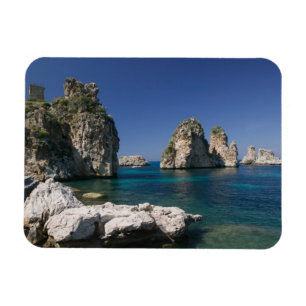 Italy, Sicily, Scopello, Rocks by Tonnara Magnet