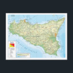 Italy - Sicily - Sicily Map - Postcard<br><div class="desc">Here you will find the souvenir of your vacation. This category contains souvenirs of many locations in:  Europe - Italy - Sicily - Sicily Map. Amaze friends and relatives with the unique souvenirs from your great trip! Try us!</div>