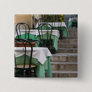 ITALY, Sicily, TAORMINA: Corso Umberto 1, Cafe 15 Cm Square Badge