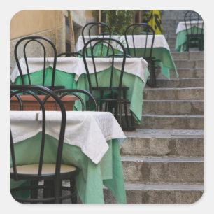 ITALY, Sicily, TAORMINA: Corso Umberto 1, Cafe Square Sticker