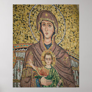 ITALY, Sicily, TAORMINA: Corso Umberto 1, Mosaic Poster