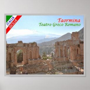 Italy - Sicily - Taormina - Greek-Roman Theatre - Poster
