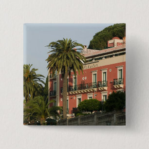 ITALY, Sicily, TAORMINA: Hotel Schuler 15 Cm Square Badge