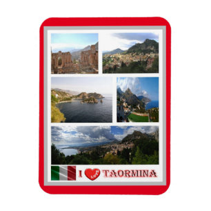 Italy - Sicily - Taormina - I Love - Magnet