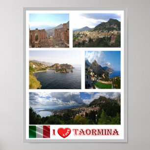 Italy - Sicily - Taormina - I Love - Poster