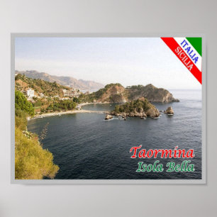 Italy - Sicily - Taormina - Isola Bella - Poster