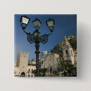 ITALY, Sicily, TAORMINA: Piazza iX Aprile, San 15 Cm Square Badge