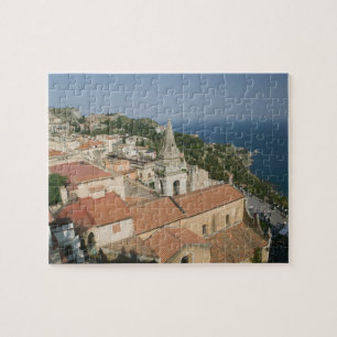 ITALY, Sicily, TAORMINA: View towards Piazza IX Jigsaw Puzzle