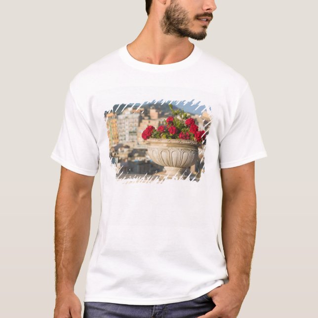 Italy, Sicily, Termini Imerese, View & Flowers T-Shirt (Front)