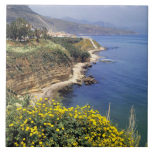 Italy, Sicily. The north coast of Sicily in Tile