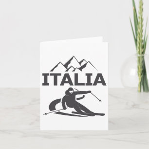 Italy Skier Ski Resort Skiing Vacation Card