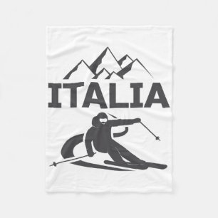 Italy Skier Ski Resort Skiing Vacation Fleece Blanket