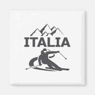 Italy Skier Ski Resort Skiing Vacation Magnet