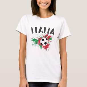 Italy Soccer Ball Grunge Flag T-Shirt