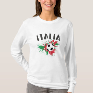Italy Soccer Ball Grunge Flag T-Shirt