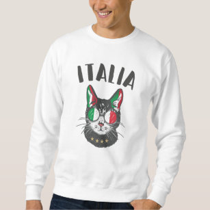 Italy Soccer Cat Mascot Italian Fan flag Sweatshirt