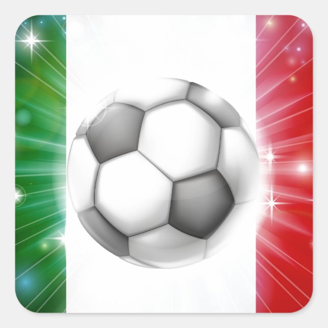 Italy soccer flag square sticker (Front)