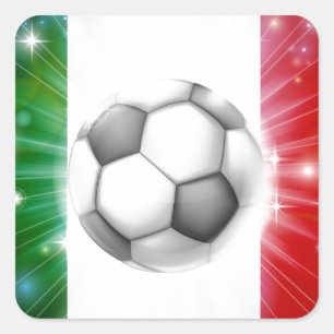 Italy soccer flag square sticker