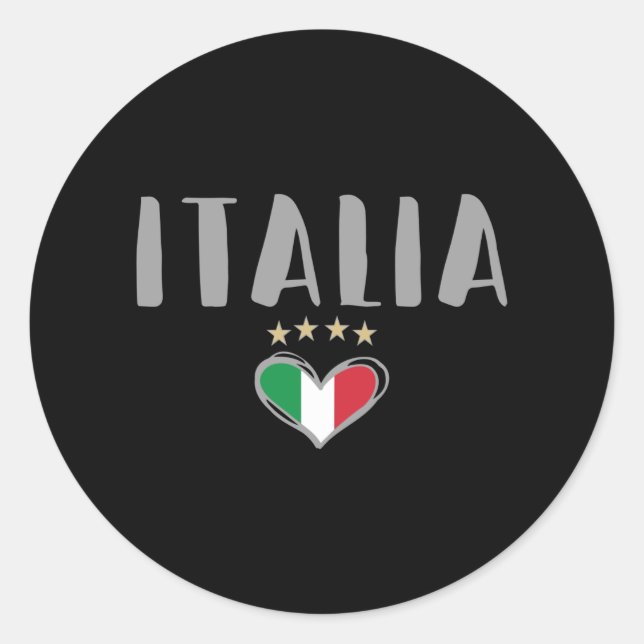 Italy Soccer Football Fan Shirt Flag Classic Round Sticker (Front)