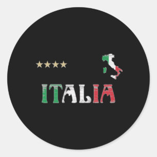 Italy Soccer Football Fan Shirt Flag Classic Round Sticker