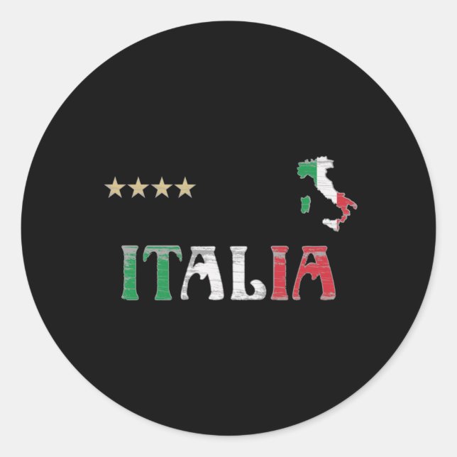 Italy Soccer Football Fan Shirt Flag Classic Round Sticker (Front)