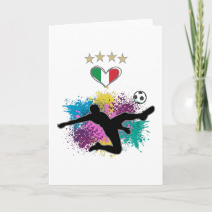 Italy Soccer Football Fan Shirt Flag Splash Card