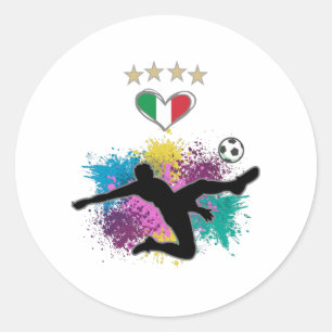 Italy Soccer Football Fan Shirt Flag Splash Classic Round Sticker
