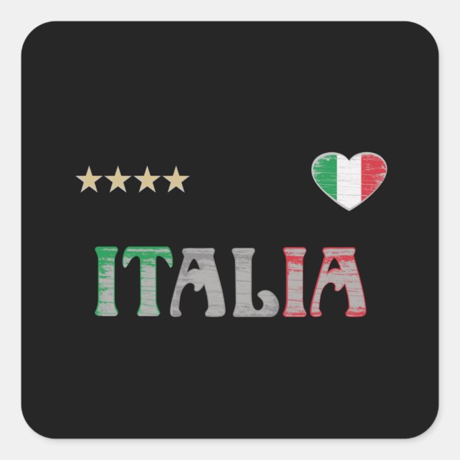 Italy Soccer Football Fan Shirt Flag Square Sticker (Front)