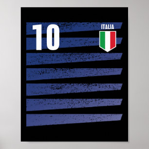 Italy Soccer Jersey Italia Footbyll Team Poster