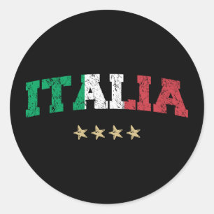 Italy Soccer Shirt Football Fan Italian Flag Classic Round Sticker