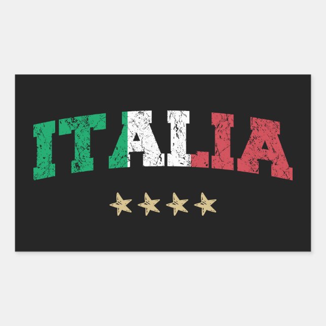 Italy Soccer Shirt Football Fan Italian Flag Rectangular Sticker (Front)