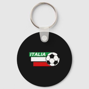Italy Soccer Shirt. Italian Flag Colours Soccer Key Ring