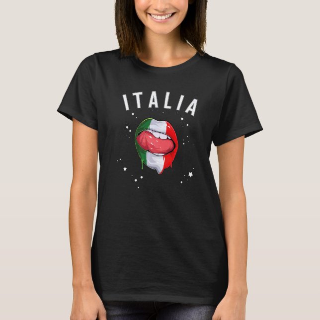 Italy Soccer & Sports Team Italian Fan T-Shirt (Front)