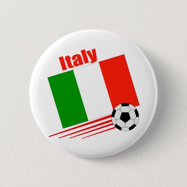 Italy Soccer Team 6 Cm Round Badge (Front)