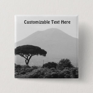 Italy Souvenir from Mount Vesuvius Volcano 15 Cm Square Badge