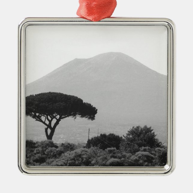Italy Souvenir from Mount Vesuvius Volcano Metal Ornament (Front)