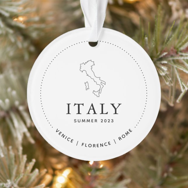 Italy Souvenir Travel Keepsake Acrylic Ornament (Tree)