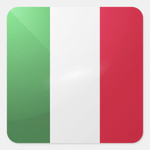 Italy square glossy flag sticker