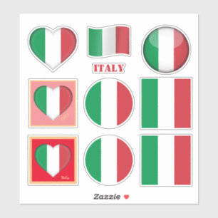 Italy stickers & Italian Flag, Heart /sports