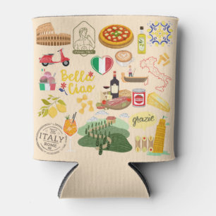 Italy Symbols Can Cooler