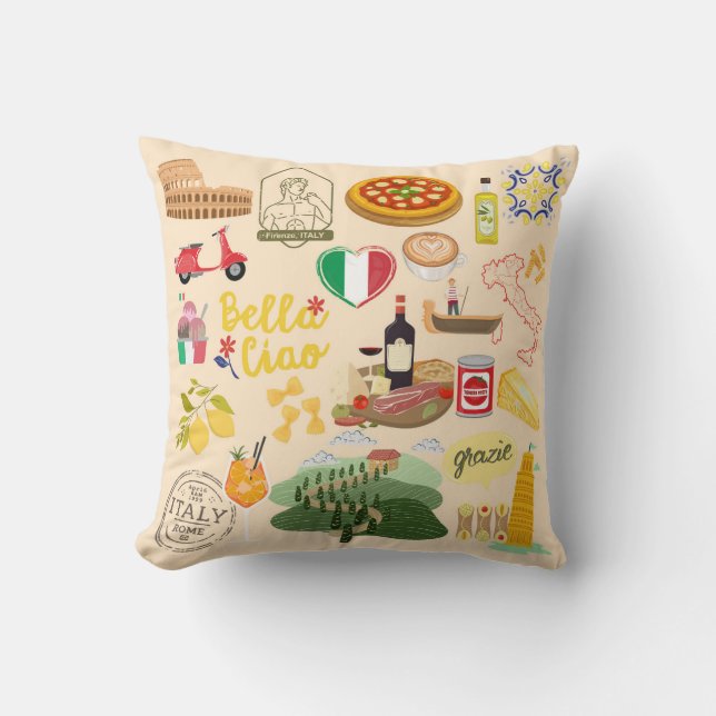 Italy Symbols Cushion (Front)