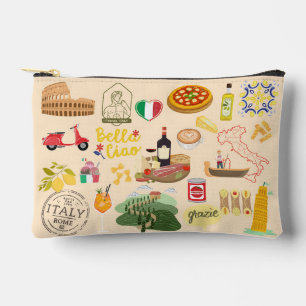 Italy Symbols Travel Lovers Accessory Pouch